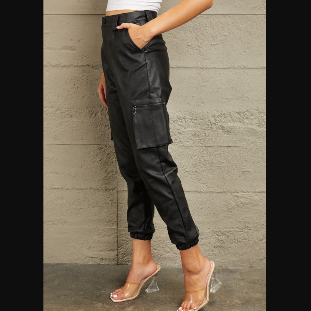 🌟NEW, CUTE* - Kancan High Rise Leather Joggers |  OFFERS WELCOME! - Picture 3 of 7